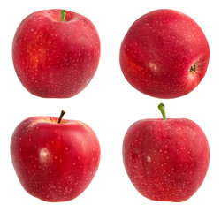 Fresh red apple isolated on white background with clipping path