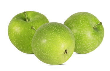 Fresh green apple isolated on white background with clipping path