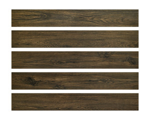Wood planks isolated on white background. Brown wooden board. ( Clipping path )
