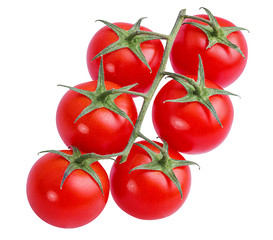 Fresh tomato isolated on white background with clipping path