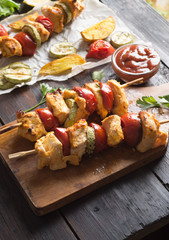  grilled meat and vegetables