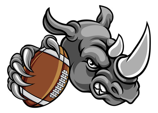 Rhino American Football Mascot