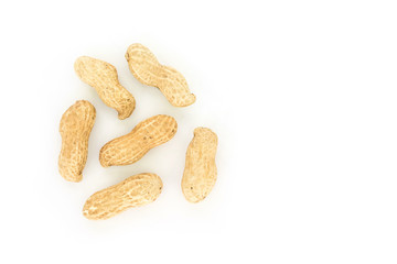 peanut in shell on white background