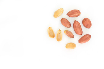 peanut pile on white background