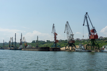 Obraz premium The river port on the Volga River, the city of Ulyanovsk, Russia.