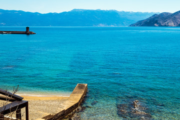 The bay of Baska in a sunny day