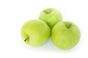 green apple on white background