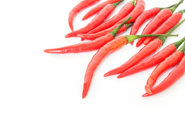 chili pepper red spicy vegetable on white background