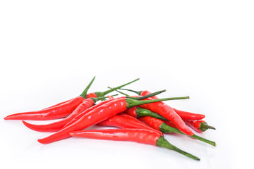 chili pepper red spicy pile vegetable on white background