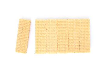 wafer milk dessert on white background