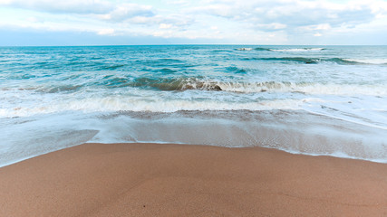 Şile beach and coastline with huge waves at Black Sea