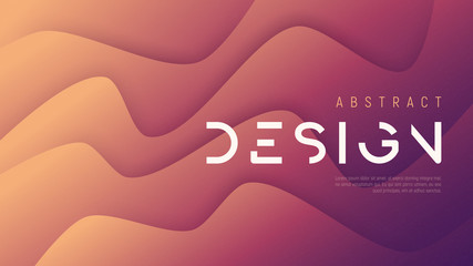 Vector abstract wavy background, trendy minimalist futuristic de