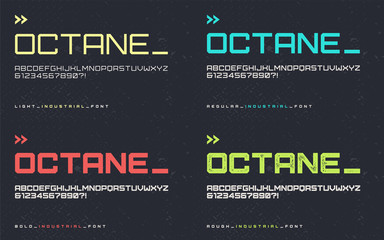 Vector light regular bold and rough industrial style display fon