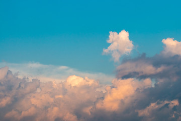 Clouds in the wonderful blue sky sunny day
