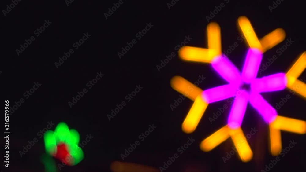 Canvas Prints moving blurred abstract background lights at night in the amusement park