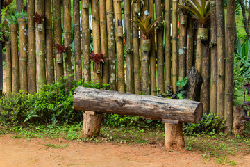 Old wooden chairs in the aisles