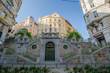Obraz premium Der bekannte Fillgraderstiege in Frühling, in Wien, Österreich