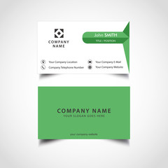 Simple Green and Dark Color Business Card, Vector, Illustration, Eps File