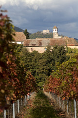Kloster Heilsbruck mit dem Hambacher Schloss im Hintergrund