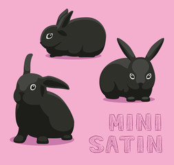 Fototapeta premium Rabbit Mini Satin Cartoon Vector Illustration