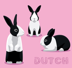 Naklejka premium Rabbit Dutch Cartoon Vector Illustration