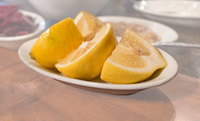 fresh lemons plate