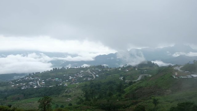 Phetchabun, Thailand-July 28,2018, Panorama view of Phu Tub Berk Viewpoint, Phu Hin Rong Kla National Park, Phetchabun, Thailand.