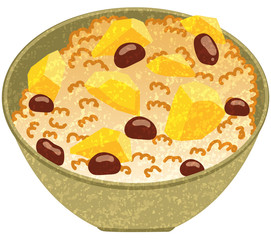 栗ごはん　手描き風