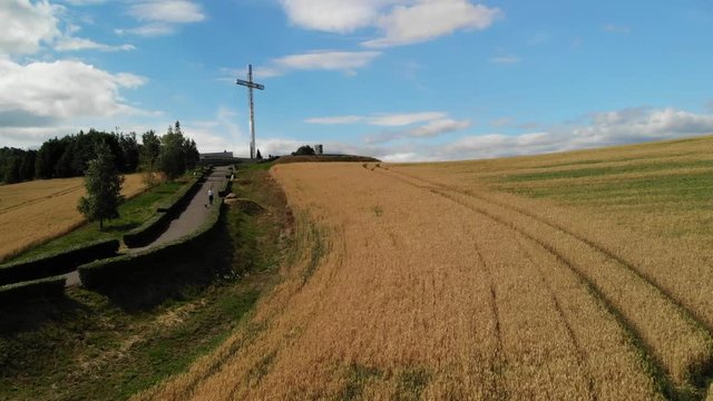 30 meters Cross. Monument in Pelplin in Poland.