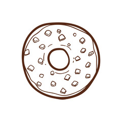 doodle doughnut vector illustration