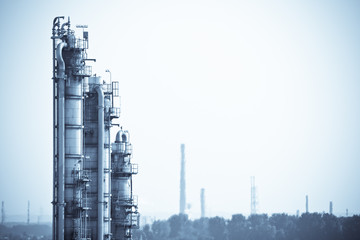 Obraz premium Photoartistic representation of a chemical plant.