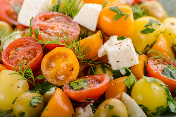 Fresh tomato olives salad feta cheese