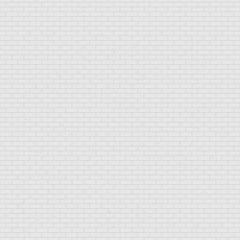 White and gray brick wall background. Geometric seamless pattern. Grunge texture backdrop for interior design. Vector illustration.