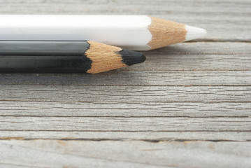 color pencils on wood table