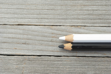 color pencils on wood table