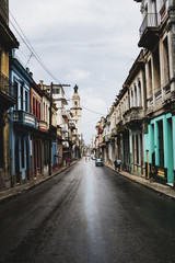 Fototapeta na wymiar Havana Wet Streets 