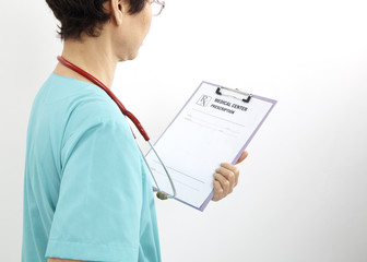 Medical with holding clipboard