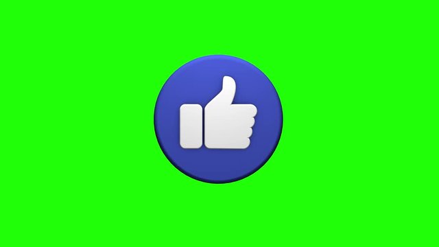 a symbol of a like on a greenscreen background. 3D rendering for social networks.