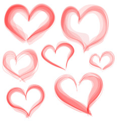 Vector hearts set. Hand drawn. Valentine day