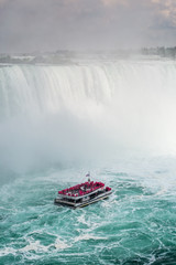 Boat at the Base of Niagara Falls, Canada