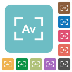 Camera aperture value mode rounded square flat icons