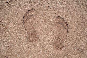 Fototapeta na wymiar Kumsaldaki ayak izleri