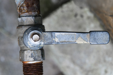 close-up old, small water valve stock
