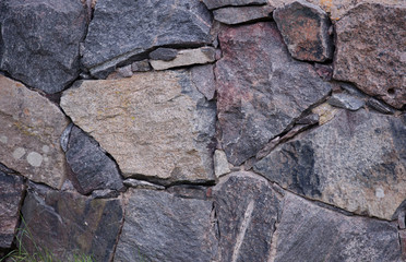 Texture of the masonry of the fortress wall