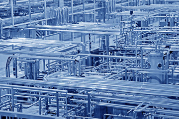 Obraz premium dairy processing production line in a factory