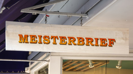 Obraz premium Schild 343 - Meisterbrief