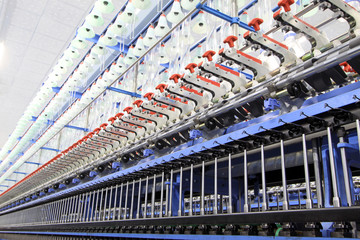 Obraz premium Spinning plant machinery and equipment