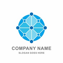 Hexagon Circle Star Dots Digital Link Connection Technology Computer Business Company Stock Vector Logo Design Template
