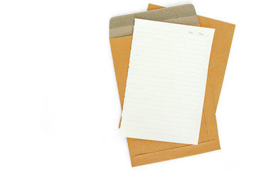 brown envelope letter on white background