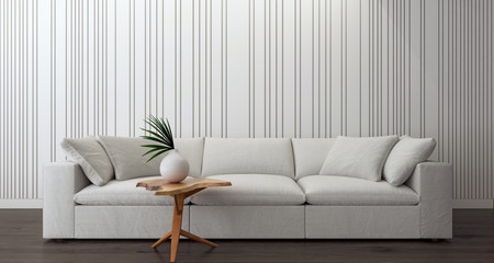 Modern living room interior design 3D Rendering